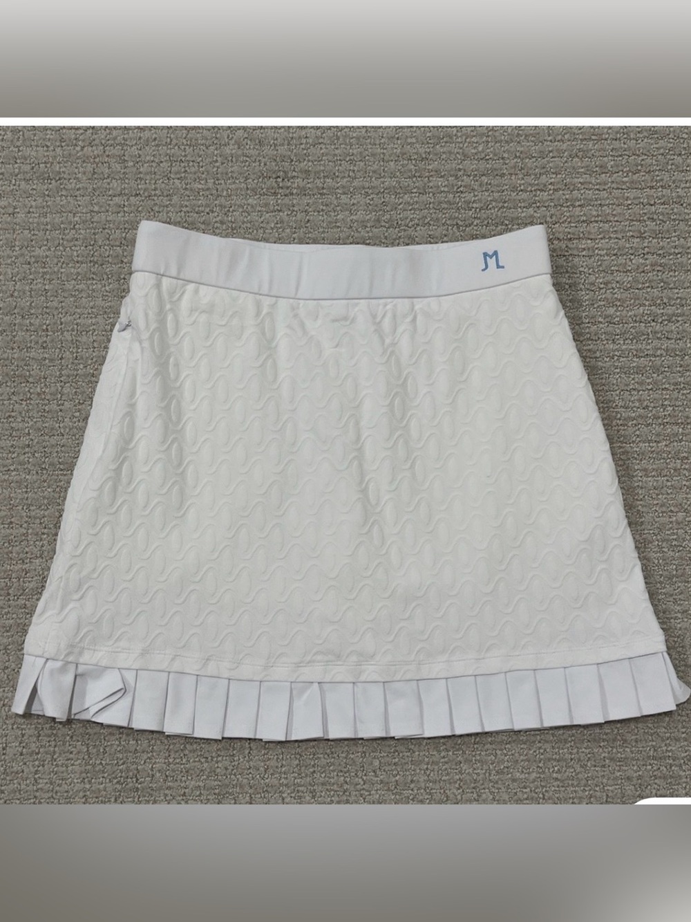 J. McLaughlin White Agnes Mini Wave Bubble Jacquard Skort